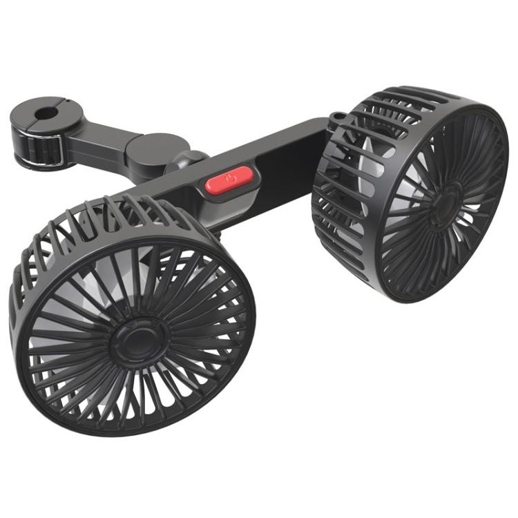 SUITU Car Rear Seats Dual-head USB Electric Cooling Fan — Flexible Hose Fan-Integrated Power Cable
