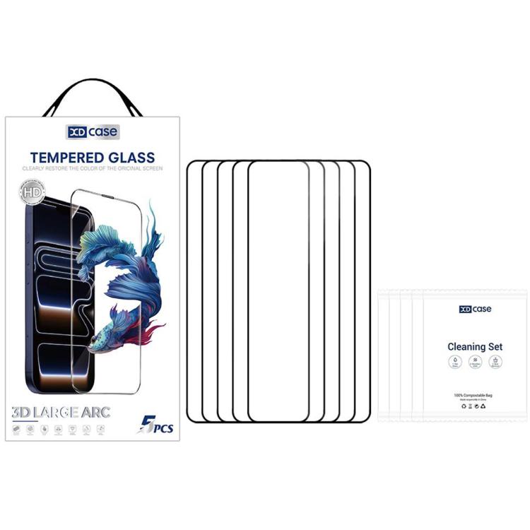 XDcase 5 PCS/Pack Silk Screen Printed HD Tempered Glass Film
