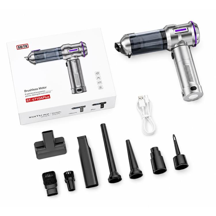 SUITU ST-6710A Plus Brushless Motor Handheld Blow Suction Combo Car Vacuum Cleaner with Inflator — ST-6710A Plus