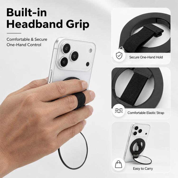 CPS-070 Magnetic Foldable Single Finger Ring Phone Holder with Mirror