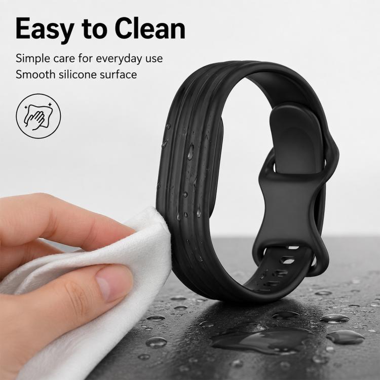 xDfind Integrated Solid Color Butterfly Buckle Silicone Watch Band
