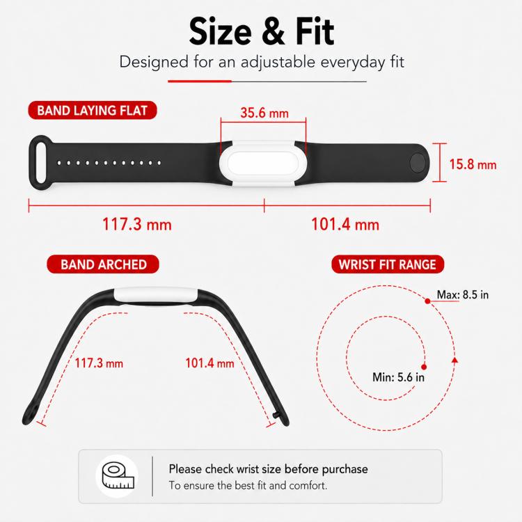 xDfind Integrated Color Blocked Silicone Watch Band