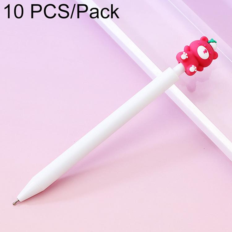 10 PCS/Pack Christmas Stress Relief Retractable Medium-oil Ballpoint Pen — Cartoon Topper 1