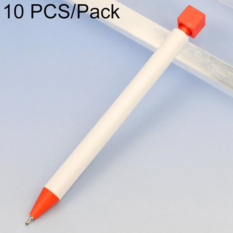 10 PCS/Pack Rotatable Dice Retractable Plastic Medium-oil Ballpoint Pen — Pink
