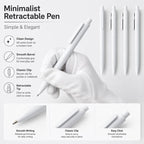 10 PCS/Pack Retractable Minimalist White Ballpoint Pen — view 3