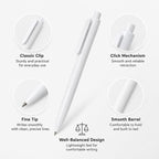 10 PCS/Pack Retractable Minimalist White Ballpoint Pen — view 6