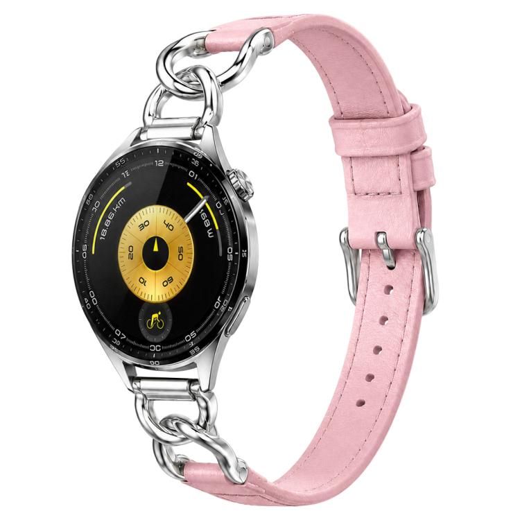 xDfind Universal Straight Lug Ends Metal Chain Vegan Leather Watch Band