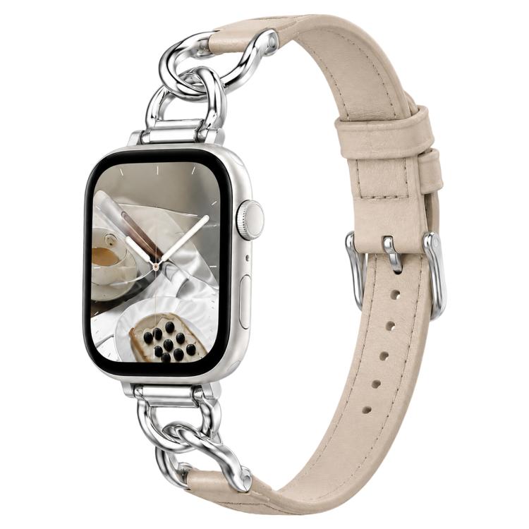 xDfind Metal Chain Vegan Leather Watch Band — Pink