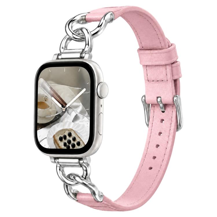 xDfind Metal Chain Vegan Leather Watch Band — Apricot