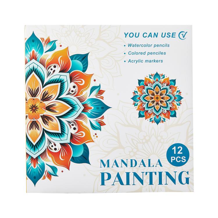 DIY Doodle & Stress-Relief Painting Coloring Book for Kids 12-Page — Mandala-B