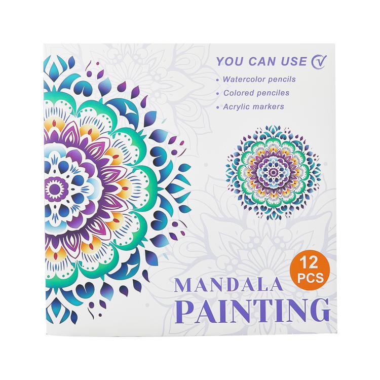 DIY Doodle & Stress-Relief Painting Coloring Book for Kids 12-Page — Mandala-C