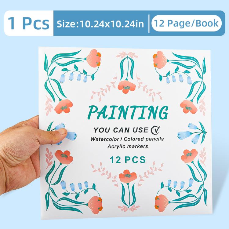 DIY Doodle & Stress-Relief Painting Coloring Book for Kids 12-Page — Mandala-D