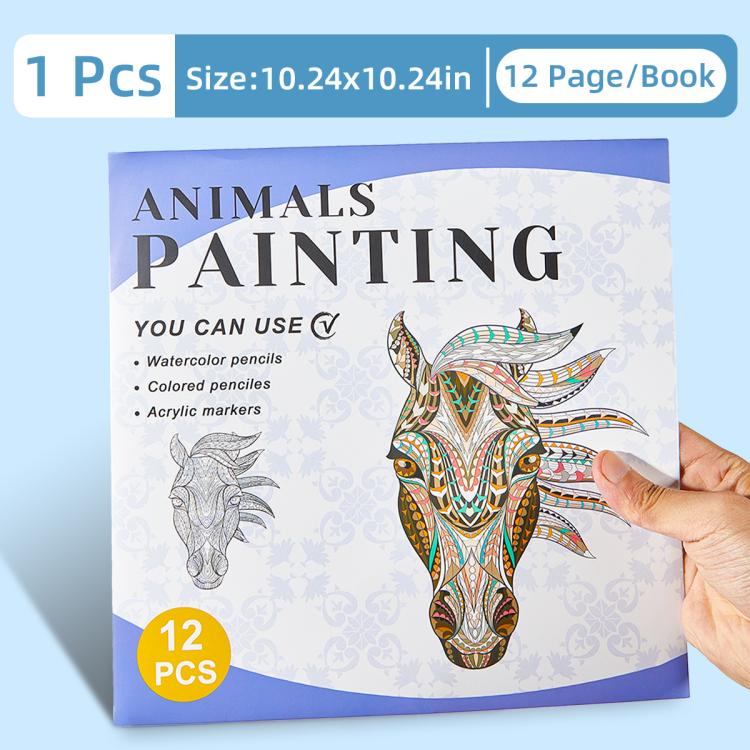 DIY Doodle & Stress-Relief Painting Coloring Book for Kids 12-Page — Fox