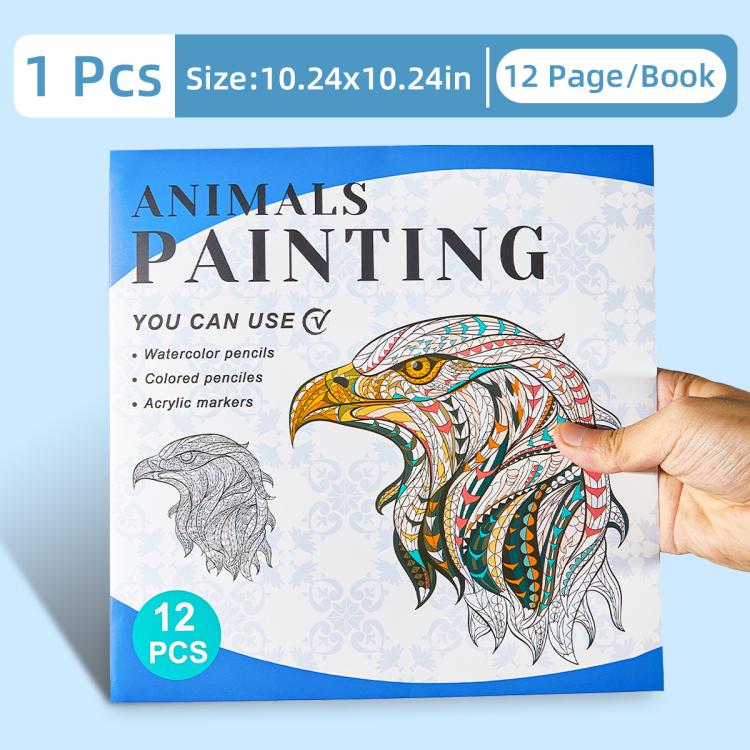 DIY Doodle & Stress-Relief Painting Coloring Book for Kids 12-Page — Horse