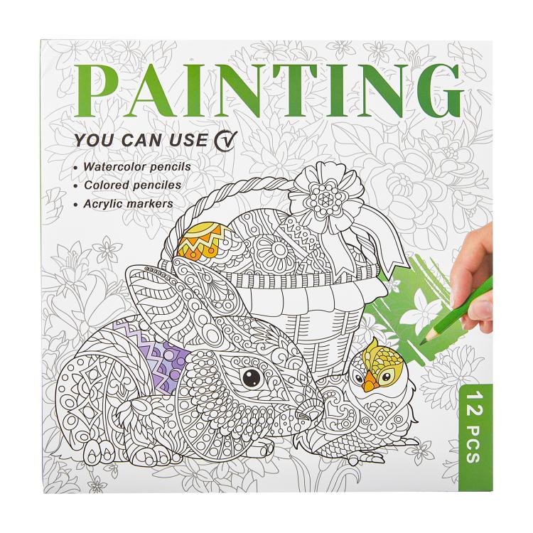 DIY Doodle & Stress-Relief Painting Coloring Book for Kids 12-Page — Animal-C