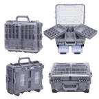 Large Portable Handheld Lure Fishing Tackle Box Waterproof Dual-Layer Multi Grids Container