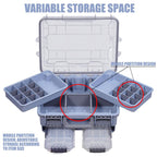Large Portable Handheld Lure Fishing Tackle Box Waterproof Dual-Layer Multi Grids Container