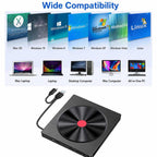 CD Burner External Optical Drive for Laptops