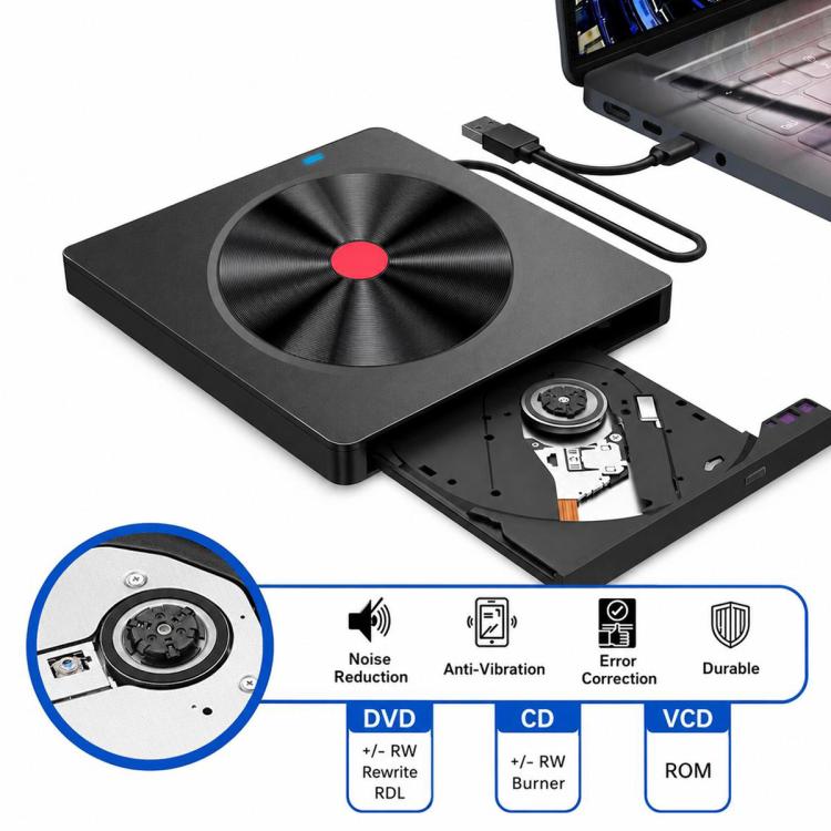 CD Burner External Optical Drive for Laptops