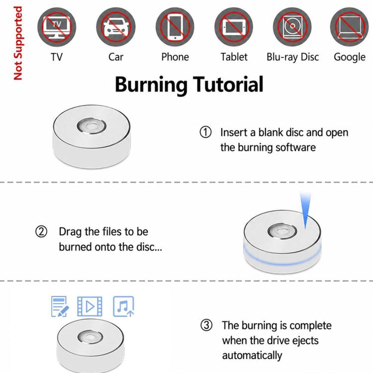 CD Burner External Optical Drive for Laptops