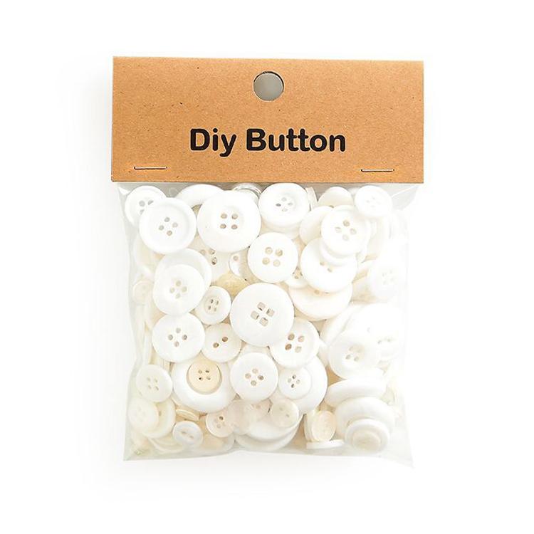 150g/Pack Mixed Sizes Colorful Round Resin Buttons DIY Craft Kit for Children, 250-350 Pieces/Pack