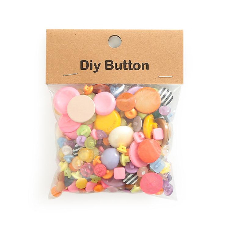 150g/Pack Mixed Sizes Colorful Round Resin Buttons DIY Craft Kit for Children, 250-350 Pieces/Pack — Colorful