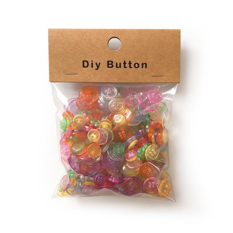 150g/Pack Mixed Sizes Colorful Round Resin Buttons DIY Craft Kit for Children, 250-350 Pieces/Pack — Red+Green+White