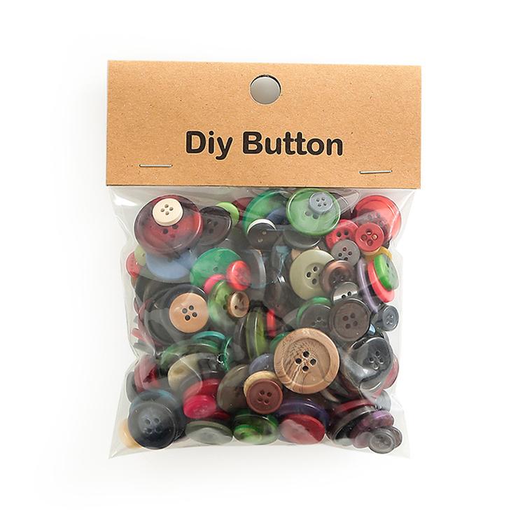 150g/Pack Mixed Sizes Colorful Round Resin Buttons DIY Craft Kit for Children, 250-350 Pieces/Pack — Colorful Mushrooms