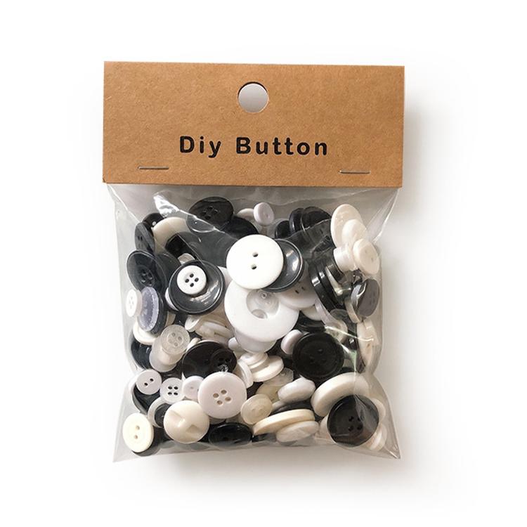 150g/Pack Mixed Sizes Colorful Round Resin Buttons DIY Craft Kit for Children, 250-350 Pieces/Pack — Multicolor