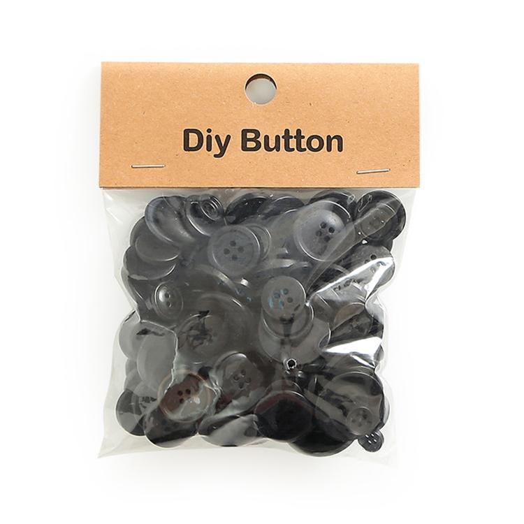 150g/Pack Mixed Sizes Colorful Round Resin Buttons DIY Craft Kit for Children, 250-350 Pieces/Pack — Pink Series