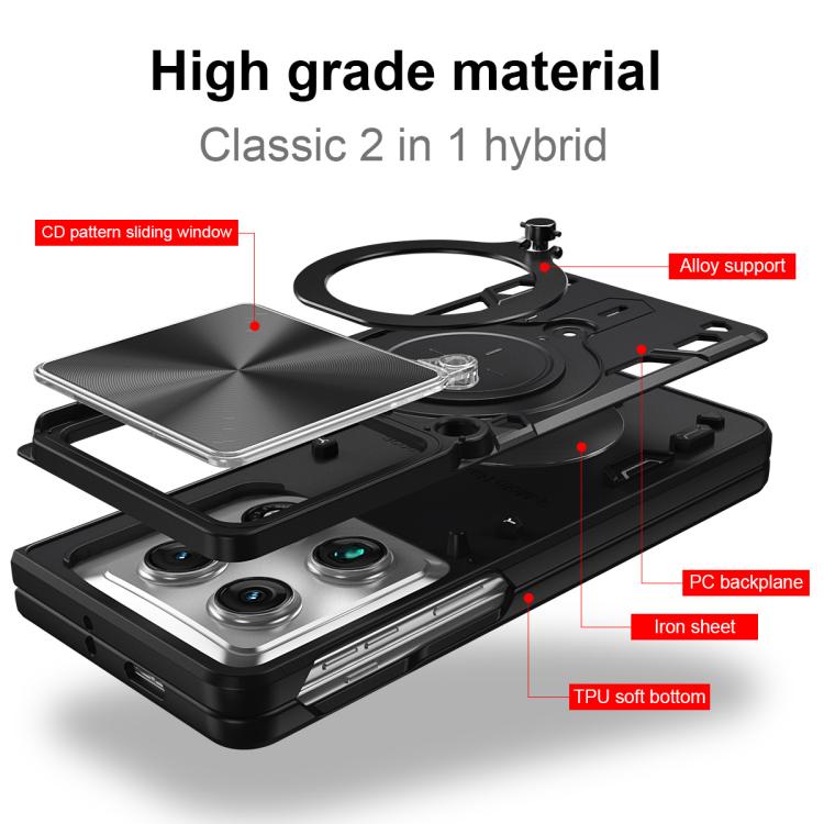 CD Texture Sliding Camshield Magnetic Holder Phone Case