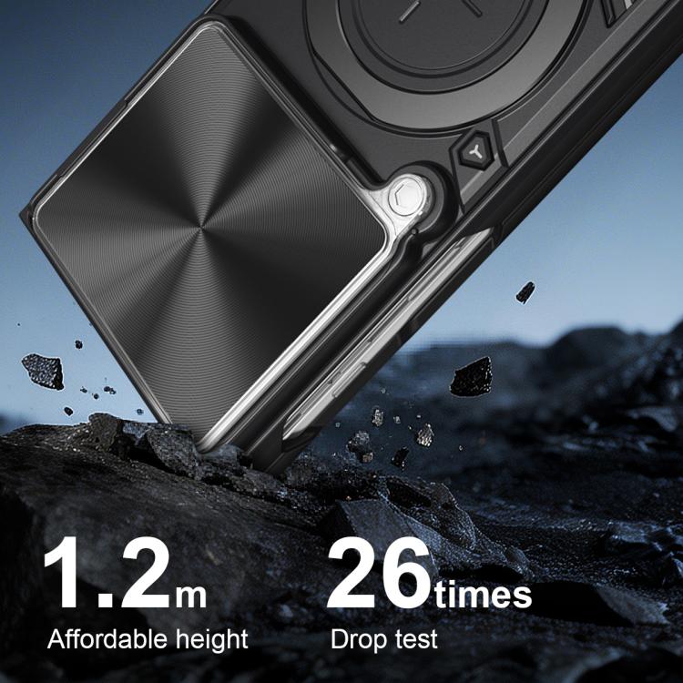 CD Texture Sliding Camshield Magnetic Holder Phone Case