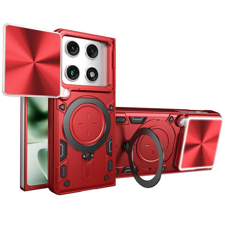 CD Texture Sliding Camshield Magnetic Holder Phone Case