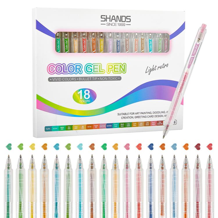 SHANDS Retractable Colored Gel Pens Quick Dry Fine Point Pens for Journal Drawing