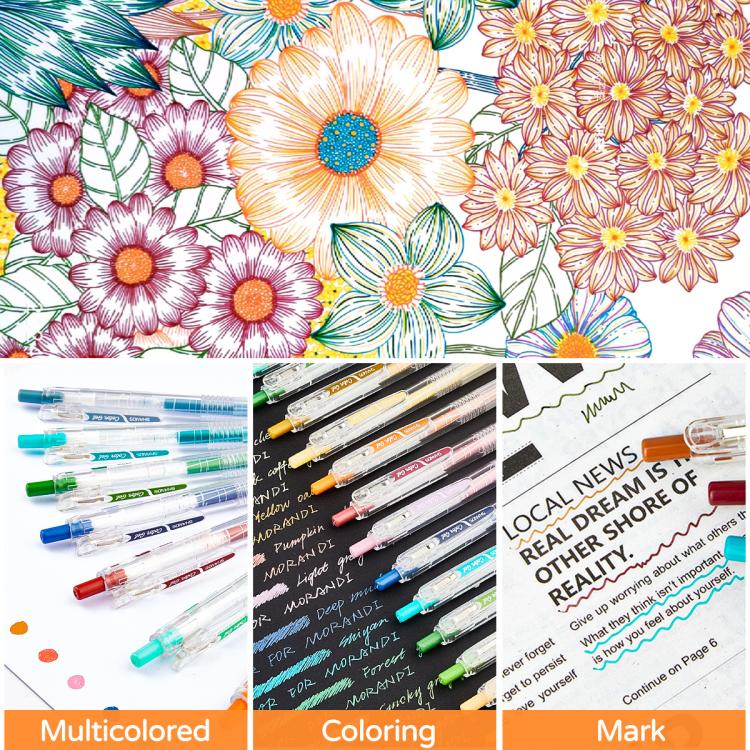 SHANDS Retractable Colored Gel Pens Quick Dry Fine Point Pens for Journal Drawing