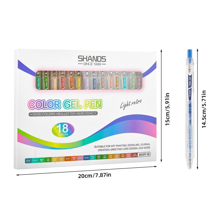 SHANDS Retractable Colored Gel Pens Quick Dry Fine Point Pens for Journal Drawing