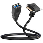 USB 3.0 Female to Micro-B Data Cable, Length: 0.2m — Upward Bend