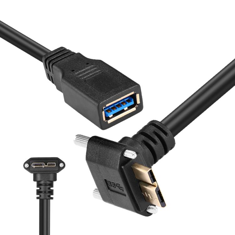 USB 3.0 Female to Micro-B Data Cable, Length: 0.2m — Downbend