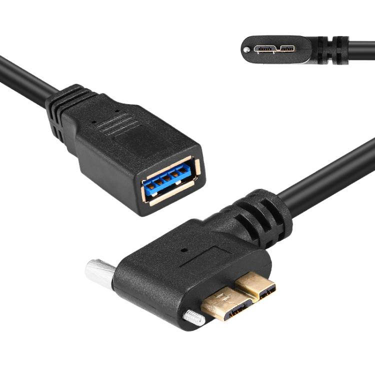 USB 3.0 Female to Micro-B Data Cable, Length: 0.2m — Right Bend