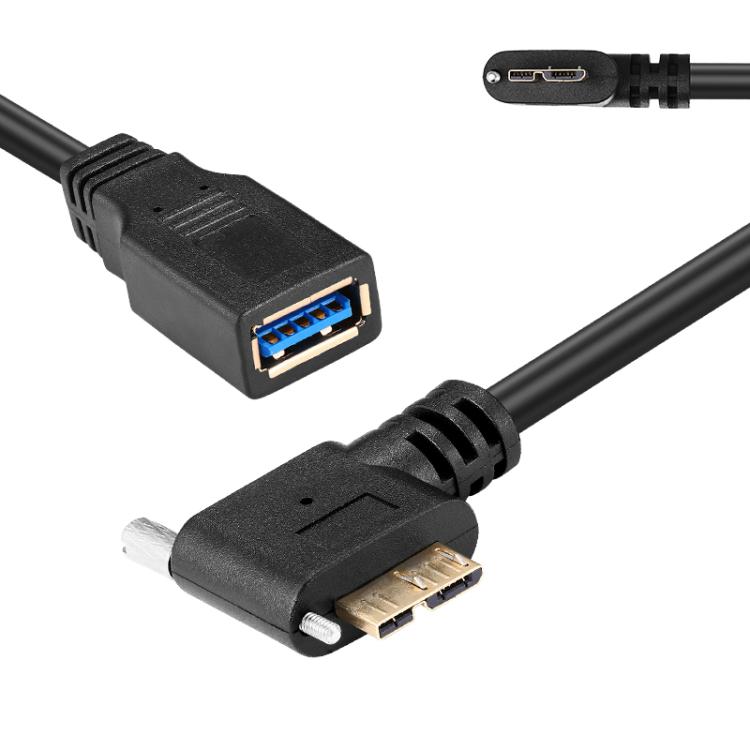 USB 3.0 Female to Micro-B Data Cable, Length: 0.2m — Left Turn