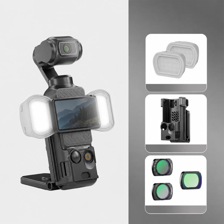 For DJI Osmo Pocket 3 NEEWER Fill Light Magnetic Holder Action Camera Portable Light — Triple Light with Mount