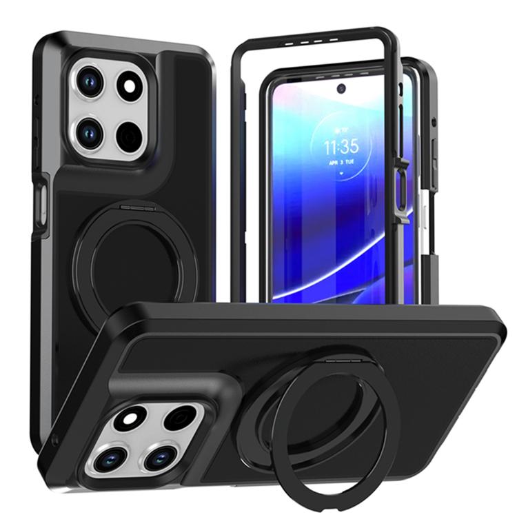 Silicone Magnetic Anti-drop Protective Phone Case with 360 Rotating Holder