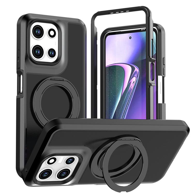 Silicone Magnetic Anti-drop Protective Phone Case with 360 Rotating Holder
