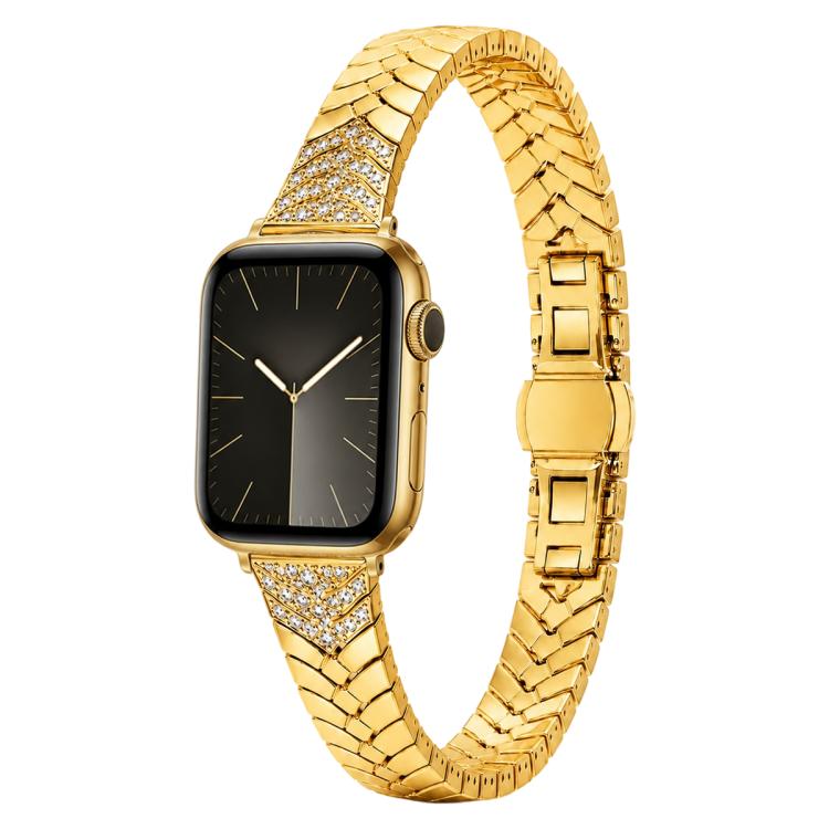 xDfind Double Folding Butterfly Clasp Metal Watch Band — Gold