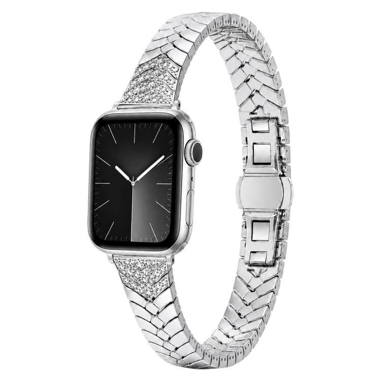 xDfind Double Folding Butterfly Clasp Metal Watch Band — Silver