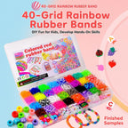 Rainbow Rubber Bands DIY Craft Bracelet Making Kit, 2500 PCS/Box 40-grid — 2500 PCS/Box 40-grid