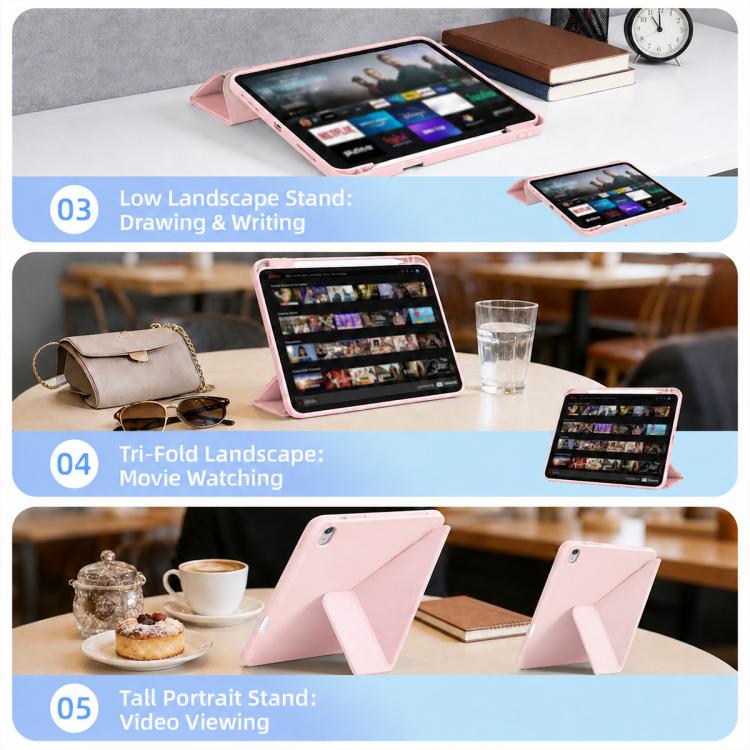 XDcase Y-fold Holder Silicone Back Cover Smart Tablet Leather Case with Pen Slot — view 18