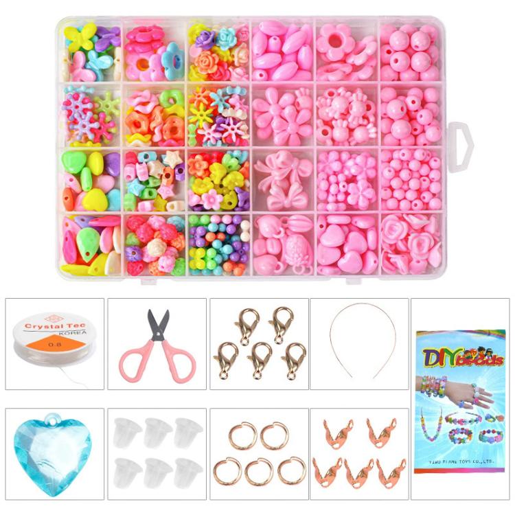 24-grid DIY Beaded Bracelet Kit Educational Toy with Toolkit — 24-grid (Flowers Bloom)