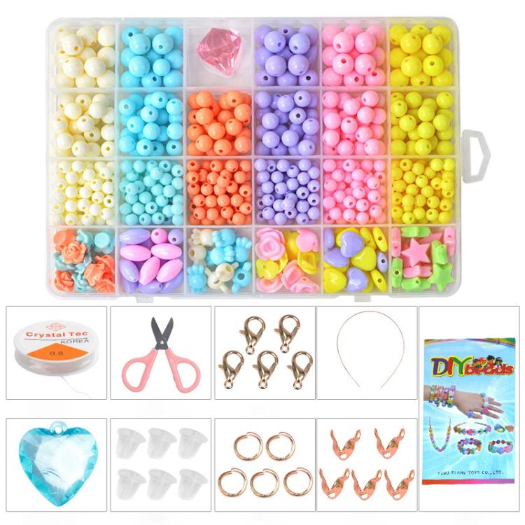 24-grid DIY Beaded Bracelet Kit Educational Toy with Toolkit — 24-grid (The Warmth of Spring)