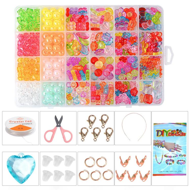 24-grid DIY Beaded Bracelet Kit Educational Toy with Toolkit — 24-grid (Colorful)